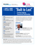 The James F. Henry Speaker Series: “Built to Last” Creating Enduring Commercial Relationships