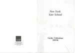 Publications of the Faculty of New York Law School 1995-1996