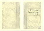 Publications of the Faculty of New York Law School 1992