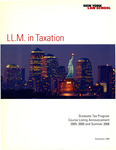 LL.M, in Taxation 2005 Course Listing Announcement