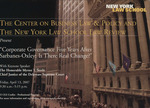 Corporate Governance Five Years After Sarbanex-Oxley: Is There Real Change? by New York Law School