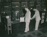 Students Checking Out Books from Library, Circa 1950w by New York Law School