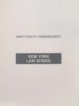 1990 Commencement Program by New York Law School