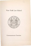 1953 Commencement Program by New York Law School