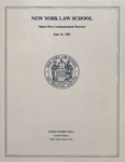 1983 Commencement Program by New York Law School