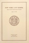 1976 Commencement Program by New York Law School