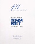 1999 Commencement Program by New York Law School