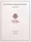 1992 Commencement Program by New York Law School