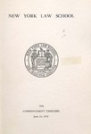 1970 Commencement Program by New York Law School