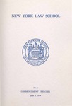 1974 Commencement Program by New York Law School
