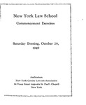 1949 Commencement Program by New York Law School