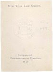 1940 Commencement Program by New York Law School