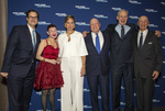Dean Crowell and Arthur Abbey ’59, Chairman of the New York Law School Board of Trustees (far right) with the 2018 Gala honorees (l-r) Karen Ash ’80, Partner at Katten; Julie Muniz ’97, Partner at Fragomen; John McMahon ’76,former Executive Vice President of Consolidated Edison; and Jim Tricarico ’77, former General Counsel of Edward Jones & Co.. by New York Law School