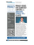 Privacy Talks | Privacy Issues for Technology Lawyers with Jonathan Espiritu '06 of Klaviyo