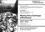 Meeting Policy Challenges of Bioviolence