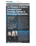 2023 ERNST C. STIEFEL LECTURE | The Participation of Victims in International Criminal Proceedings: Challenges to Effective Legal Representation by Center for International Law