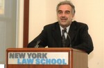 Luis Moreno Ocampo, Chief Prosecutor of the International Criminal Court (ICC), delivers the 2004 Otto L. Walter Lecture at New York Law School, discussing “The First Steps of the International Criminal Court: Creating a Credible Court of Last Resort.”