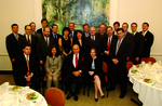 Judge Roger J. Miner with his law clerks by New York Law School