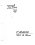 First Year Students: Fall 1988 | Spring 1988 by New York Law School
