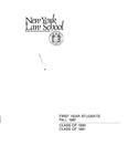 First Year Students | Fall 1987 by New York Law School