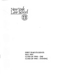 First Year Students: Fall 1991