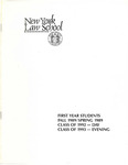 First Year Students: Fall 1989 | Spring 1989
