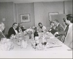 From left, center, Associate Dean for Finance and Administration Arnold H. Graham (NYLS Class of 1952); Dean E. Donald Shapiro; Renee Grossman, Executive Director of Alumni Association; Assistant Dean for Development and Alumni Relations Lucille M. Hillman by New York Law School