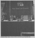 Professors Meyer, Benson, Gross, and Kahn at the First Faculty Presentation Day, held on April 3, 2002 by New York Law School