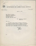 Correspondence - Department of Correctional Services, State of New York by Department of Correctional Services, State of New York