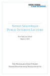 Sidney Shainwald Public Interest Lecture: The Honorable John F. Kerry, Senior Senator from Massachusetts