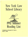 1992 Summer Reading List by Mendik Library